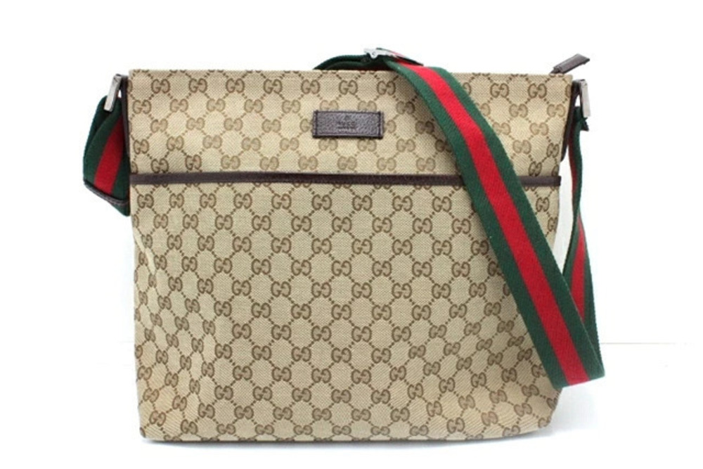 Gucci Shoulder Bag GG Canvas Brown Beige Cream
